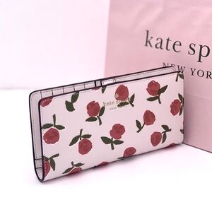 Kate Spade Rose Dana Large Slim Bifold Wallet